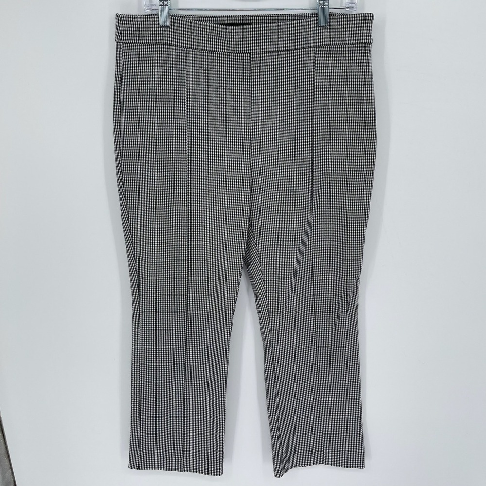 Ann‎ Taylor Women's Black White Houndstooth Ankle Trousers Size 12